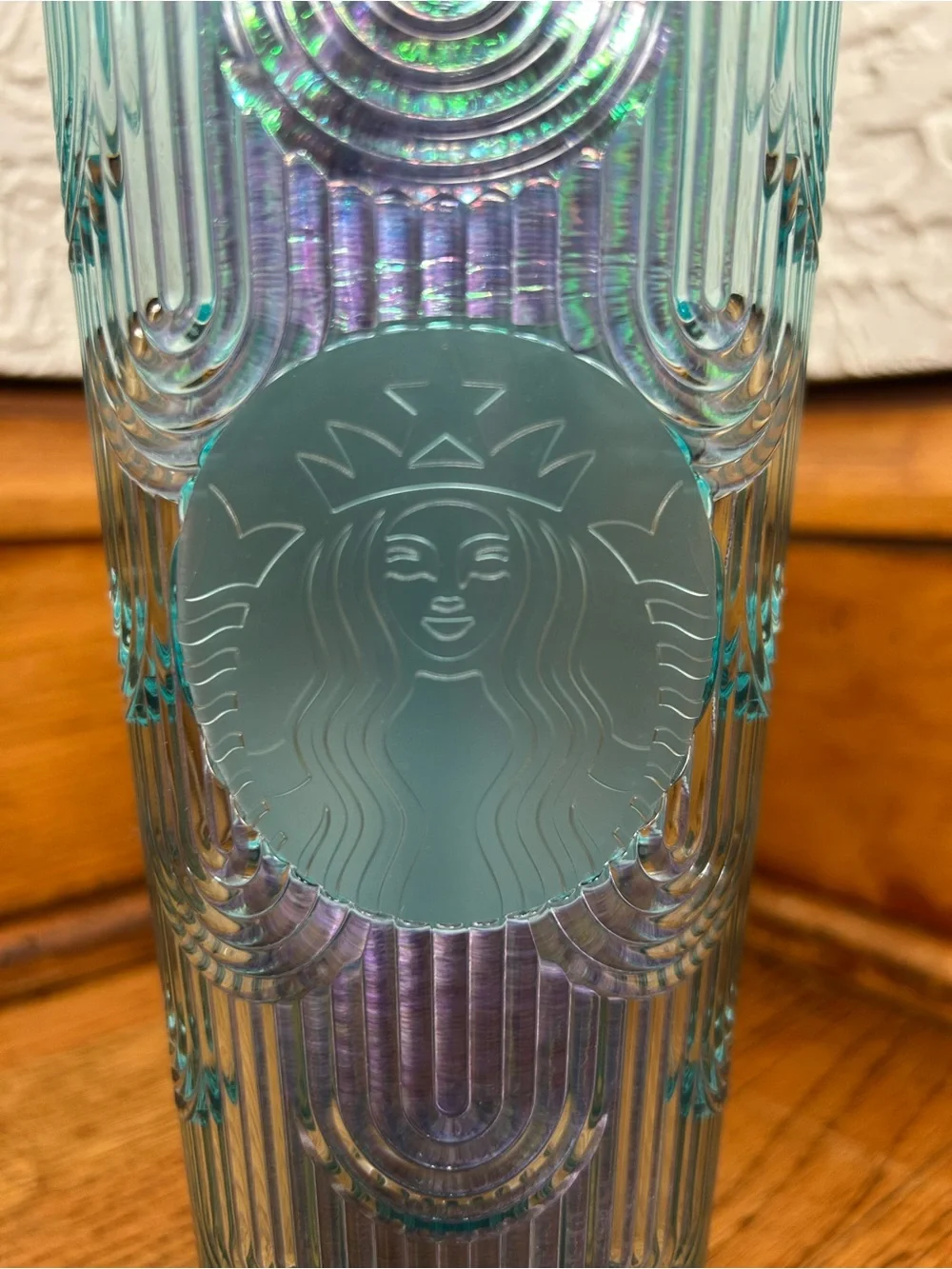 STARBUCKS 2022 Spring Green Iridescent Mermaid Core 24oz Cold Cup Tumbler Venti